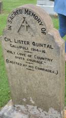 
Cpl Lister QUINTAL
Gallipoli 1914-16)

Norfolk Island Cemetery
