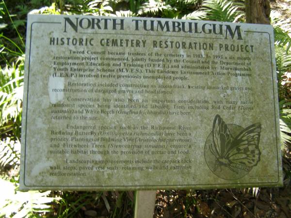 North Tumbulgum cemetery, New South Wales  | 