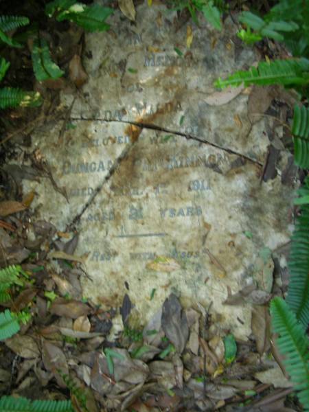 Ada Hilda,  | wife of Duncan MCKINNON,  | died 1 March 1911 aged 21 years;  | North Tumbulgum cemetery, New South Wales  | 