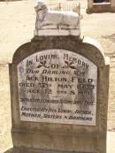 
Jack Hilton FIELD,
Cemetery,
Nyngan, New South Wales
