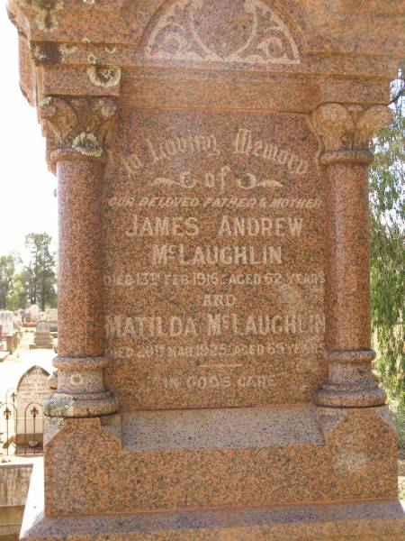 James Andrew MCLAUGHLIN,  | Cemetery,  | Nyngan, New South Wales  | 