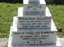 
Norah Mary SALISBURY,
borm Killoe County Clare Ireland 10 Sept 1860,
died 20 May 1942 aged 81 years 8 months;
St James Catholic Cemetery, Palen Creek, Beaudesert Shire
