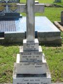 
William TODD,
died 25-12-65 aged 78 years;
Norah Margaret TODD, wife,
died 28-10-70 aged 74 years;
St James Catholic Cemetery, Palen Creek, Beaudesert Shire

