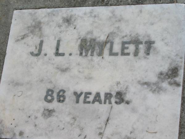 J.L. MYLETT, 86 years;  | St James Catholic Cemetery, Palen Creek, Beaudesert Shire  | 