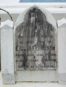 
Hughie son of E.C.& J. FERGUSON, died 1 June 1918 aged 5 years 8 months;
Parkhouse Cemetery, Beaudesert
