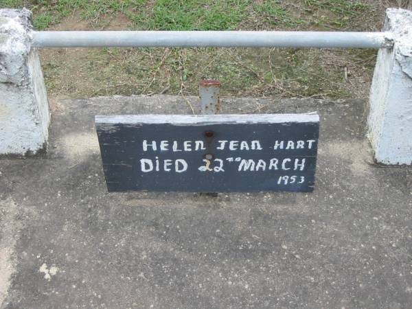 Helen Jean HART, died 22 March 1953;  | Parkhouse Cemetery, Beaudesert  | 