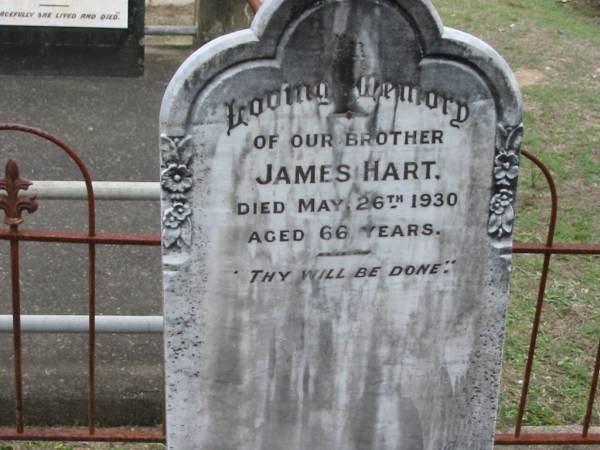 James HART, died 26 May 1030 aged 66 years, brother;  | Parkhouse Cemetery, Beaudesert  | 