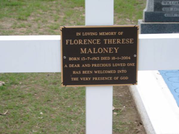 Florence Therese MALONEY, born 13-7-1913 died 18-1-2004;  | Parkhouse Cemetery, Beaudesert  | 