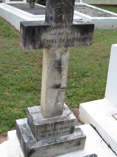 Maud Ethel Dean COLLINS; 30 May 1931; aged 54;  | Peachester Cemetery, Caloundra City  | 