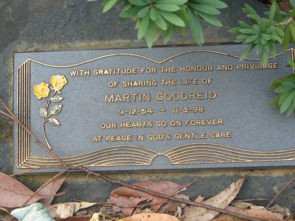 Martin GOODREID, 9-12-54 - 11-3-98;  | Peachester Cemetery, Caloundra City  | 