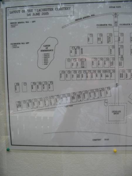 Layout and section map  | Peachester Cemetery, Caloundra City  | 