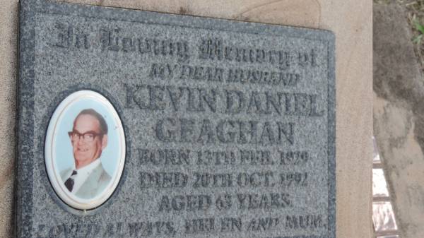 Kevin Daniel GEAGHAN  | b: 13 Feb 1929  | d: 20 Oct 1992, aged 69  |   | Peak Downs Memorial Cemetery / Capella Cemetery  | 