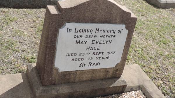 May Evelyn HALE  | d: 23 Sep 1957 aged 72  |   | Peak Downs Memorial Cemetery / Capella Cemetery  | 