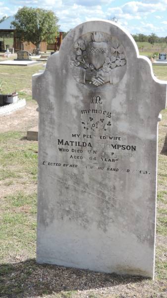 Matilda THOMPSON  | d: 1 Nov 1990 aged 64  |   | Peak Downs Memorial Cemetery / Capella Cemetery  | 