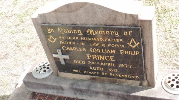 Charles William Philip PRINCE  | d: 24 Apr 1977 aged 60  |   | Peak Downs Memorial Cemetery / Capella Cemetery  | 