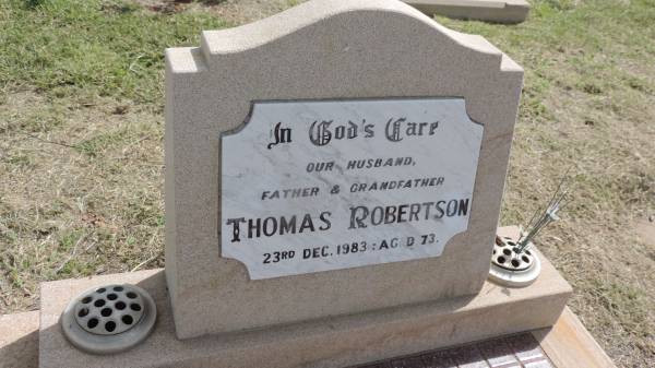 Thomas ROBERTSON (Gordon)  | 23 Dec 1983 aged 73  |   | Peak Downs Memorial Cemetery / Capella Cemetery  | 