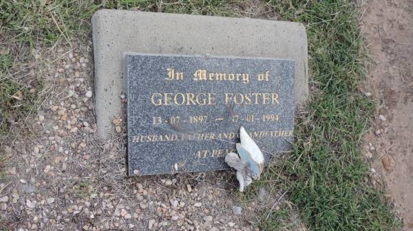 George FOSTER  | b: 13 Jul 1897  | d: 17 Jan 1994  |   | Peak Downs Memorial Cemetery / Capella Cemetery  | 