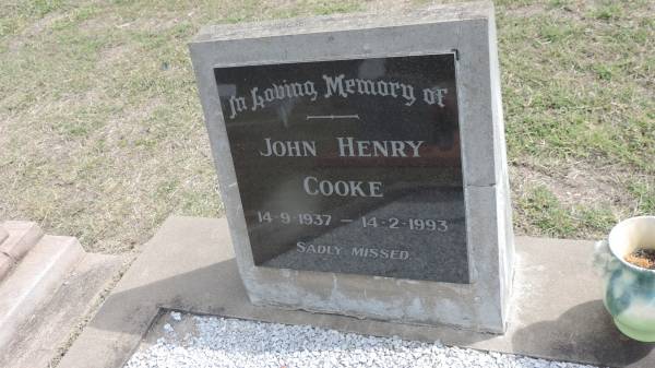 John Henry COOKE  | b: 14 Sep 1937  | d: 14 Feb 1993  |   | Peak Downs Memorial Cemetery / Capella Cemetery  | 