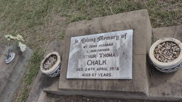 Arthur Thomas CHALK  | d: 24 Apr 1978 aged 67  |   | Peak Downs Memorial Cemetery / Capella Cemetery  | 