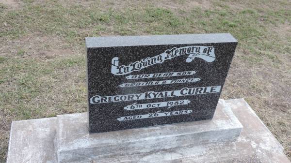 Gregory Kyall CURLE  | d: 6 Oct 1982 aged 26  |   | Peak Downs Memorial Cemetery / Capella Cemetery  | 