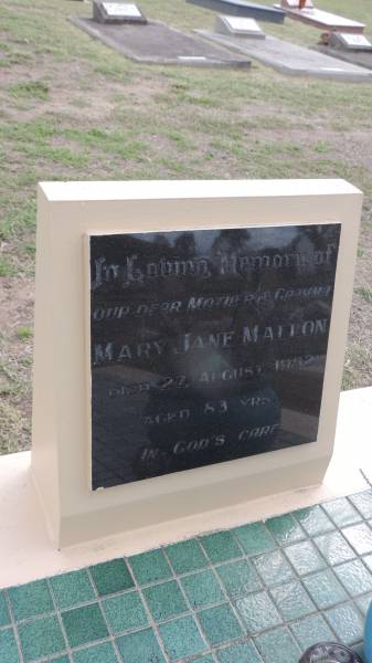 Mary Jane MALLON  | d: 27 Aug 1992 aged 83  |   | Peak Downs Memorial Cemetery / Capella Cemetery  | 