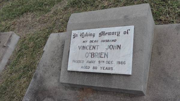 Vincent John O'BRIEN  | d: 9 Dec 1986 aged 80  |   | Peak Downs Memorial Cemetery / Capella Cemetery  | 