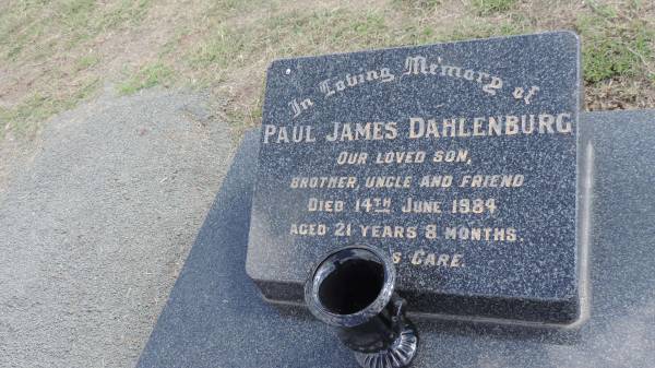 Paul James DAHLENBURG  | d: 14 Jun 1984 aged 21 y 8 mo  |   | Peak Downs Memorial Cemetery / Capella Cemetery  | 