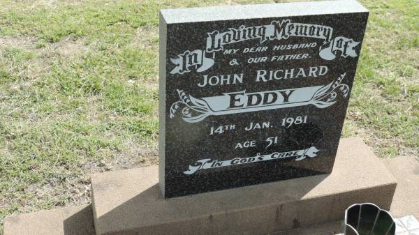 John Richard EDDY  | d: 14 Jan 1981 aged 51  |   | Peak Downs Memorial Cemetery / Capella Cemetery  | 
