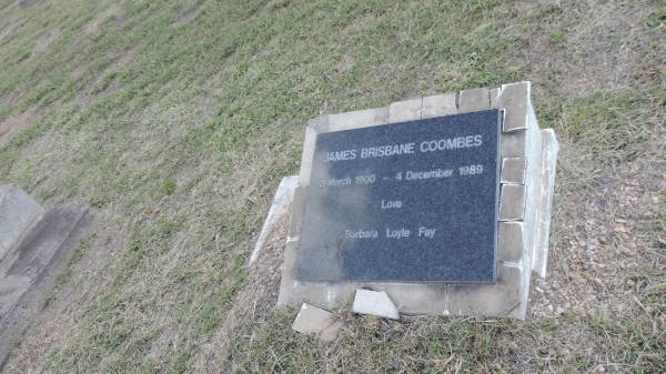 James Brisbane COOMBES  | b: 2 Mar 1900  | d: 4 Dec 1989  | love Barbara, Loyle, Fay  |   | Peak Downs Memorial Cemetery / Capella Cemetery  | 