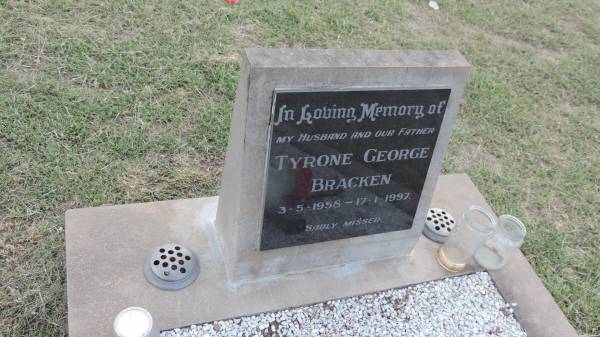 Tyrone George BRACKEN  | b: 3 May 1958  | d: 17 Jan 1997  |   | Peak Downs Memorial Cemetery / Capella Cemetery  | 