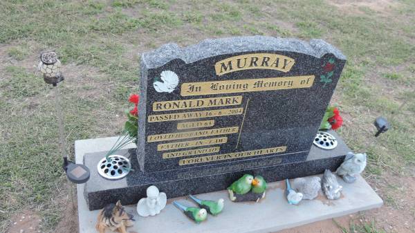 Ronald Mark MURRAY  | d: 16 Jun 2004 aged 63  |   | Peak Downs Memorial Cemetery / Capella Cemetery  | 