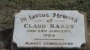 
Claud BAKER
d: 23 Jan 1954

Peak Downs Memorial Cemetery  Capella Cemetery
