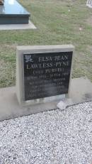 
Elsa Jean LAWLESS-PYNE (nee PURVIS)
b: 16 Nov 1924
d: 20 Mar 2004

Peak Downs Memorial Cemetery  Capella Cemetery
