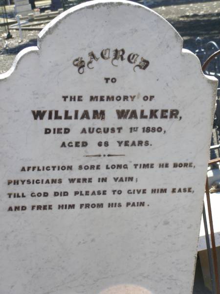 William Walker  | d: 1 Aug 1880, aged 68  | Penneshaw Cemetery  |   | 