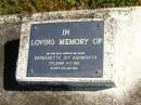 Bernadette Joy ASHWORTH, baby daughter & sister, stillborn 9-7-1962; Pimpama Island cemetery, Gold Coast 