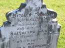 
Elizabeth Dorothea KLEINSCHMIDT,
born 16 Oct 1860,
died 16 March 1881;
Katharina Wendt,
mother,
born 26 Nov 1824,
died 4 June 1906;
William H. KLEINSCHMIDT,
died 20 Sept 1957 aged 68 years;
Pimpama Island cemetery, Gold Coast
