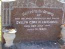 
Evelyn Erna KLEINSCHMIDT,
daughter sister,
died 26 July 1952 aged 51 years;
Pimpama Island cemetery, Gold Coast
