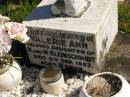 
Valerie Ann,
daughter of N. & M. KLEINSCHMIDT,
died 8 Sept 1953 aged 8 days;
Pimpama Island cemetery, Gold Coast
