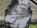 Sarah COLLIN, died 23 Feb 1926 aged 37 years; Pimpama Island cemetery, Gold Coast 