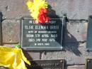 
Elsie Elenora GROSS,
wife of Herbert Edward,
born 5 April 1908,
died 3 May 1979;
Pimpama Island cemetery, Gold Coast
