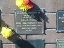 Ella KUHL, wife mother, born 26 Feb 1906, died 14 Nov 1992 aged 86 years; Pimpama Island cemetery, Gold Coast 