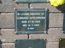 Lennard OPPERMANN, born 27-10-1902, died 19-3-1985; Pimpama Island cemetery, Gold Coast 