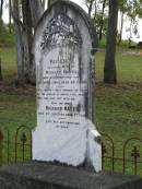 
Patience,
wife of Richard MAYES,
died 5 April 1916 aged 69 years;
Richard MAYES,
died 2 Jan 1926 aged 77 years;
Pimpama Uniting cemetery, Gold Coast
