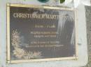 
Christopher Martin DYER,
19-9-1951 - 17-4-2006,
husband father grandpa;
Pimpama Uniting cemetery, Gold Coast

