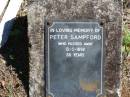 
Peter SAMPFORD,
died 13-5-1892 aged 80 years;
Pine Mountain St Peters Anglican cemetery, Ipswich
