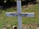
Rory J. CORVAIA,
10-5-1950 - 12-4-2004;
Pine Mountain St Peters Anglican cemetery, Ipswich
