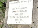 parents; James CULHANE, 1868 - 1905; Ellen M. CULHANE, 1864 - 1911; Pine Mountain Catholic (St Michael's) cemetery, Ipswich 