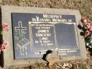 
James Vincent (Jim) MURPHY,
husband father,
19-9-1925 - 8-1-1997;
Pine Mountain Catholic (St Michaels) cemetery, Ipswich
