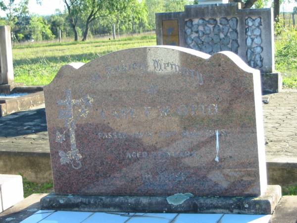 Carl F.W. OTTO,  | died 23 May 1945?,  | aged 77 years;  | Plainland Lutheran Cemetery, Laidley Shire  | 