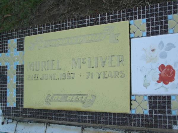 Muriel MCLIVER,  | died 21 June 1967 aged 71 years;  | Polson Cemetery, Hervey Bay  | 